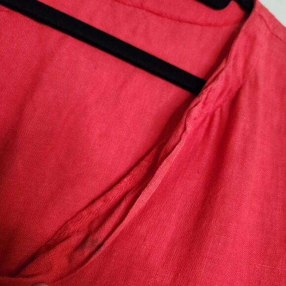 Francesca Bettini Linen Made in Italy Midi Tiered Dress Lightweight Boho Small - Picture 5 of 12